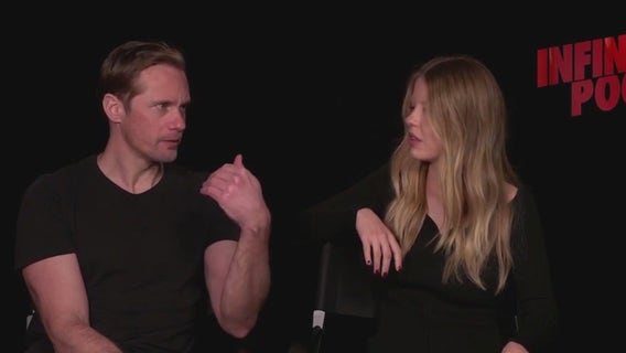 Mia Goth and Alexander Skarsgard talk new horror film 'Infinity Pool'