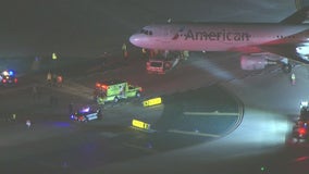 5 hurt after crash involving plane and bus at LAX