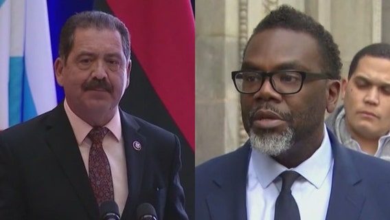 Former candidate for Chicago mayor Chuy García, Rev. Jesse Jackson endorse Brandon Johnson