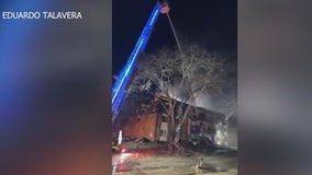 Dozens of apartments damaged as building partially collapses in huge fire in Palatine