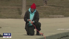 Good Samaritans help free magnet that became stuck at Montrose Harbor during magnet fishing