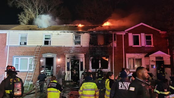 Chicago firefighters rescued after being trapped in burning South Side home