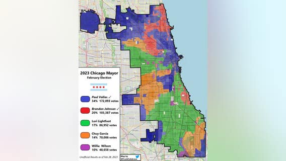 Chicago election results: Map shows breakdown of votes for mayor by neighborhood