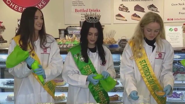 Chicago St. Patrick's Day Parade queen and court swap tiaras for chef's coats at Eli's Cheesecake Bakery