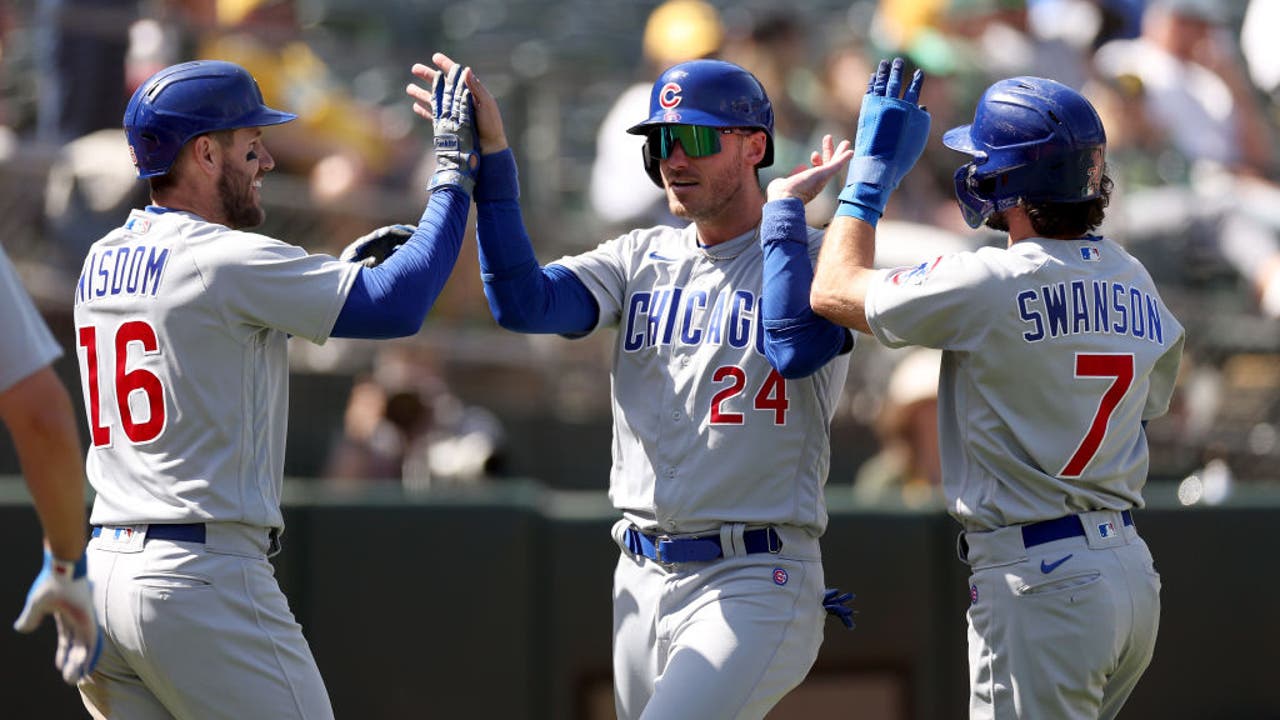 Cubs hammer A's bullpen in 12-2 win for 3-game sweep