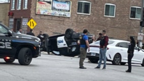 Police SUV involved in Melrose Park rollover accident