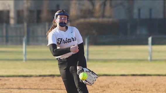 Fenwick Friars pitcher Talia Lorenzo celebrates 400 career strikeouts