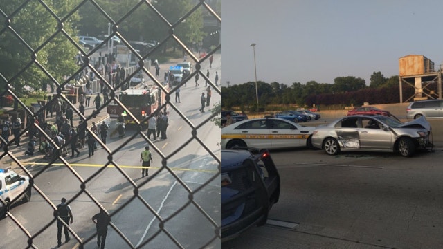 Vehicle strikes 4 people outside Sox Park, one victim hangs through sunroof as driver flees