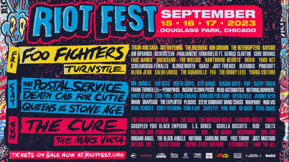 Riot Fest reveals 2023 daily lineup — see it here | FOX 32 Chicago