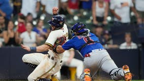 Left fielder Ian Happ saves Cubs with 2 late throws to plate in wild 7-6 win over Brewers in 11