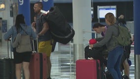 Travelers from Florida arrive at O'Hare Airport before Idalia makes landfall