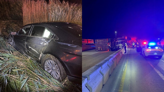 Indiana man flees after sideswiping semi-truck, causing it to crash into wall and overturn: ISP