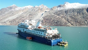 Cruise ship in Greenland freed after running aground