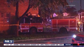 Chicago fire truck crashes into Gresham home