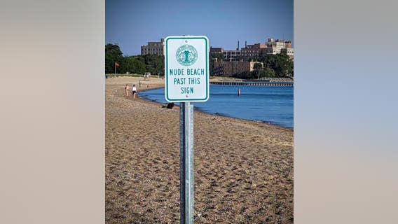 Someone installed a 'nude beach' sign at Chicago beach, alderwoman says