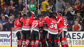 Blackhawks hand Vegas first loss of season with 4-3 win in overtime