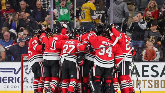 Blackhawks hand Vegas first loss of season with 4-3 win in overtime