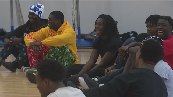 North Lawndale College Prep football team bonds before state playoffs with pre-game lock-in