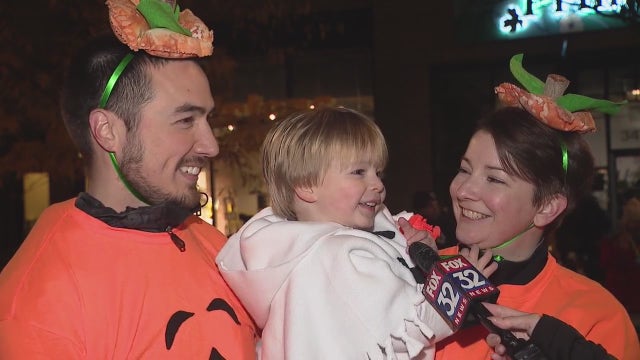 Lakeview's spooky street party: Families brave the cold for early Halloween fun