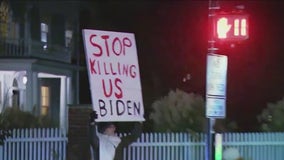 Pro-Palestine demonstrators rally outside Congresswoman Schakowsky's Evanston home