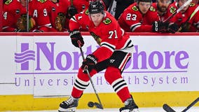 Blackhawks' Taylor Hall is expected to miss the rest of the season with a right knee injury