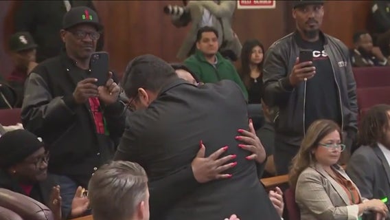 Alderpersons Emma Mitts and Carlos Ramirez-Rosa reconcile after physical altercation