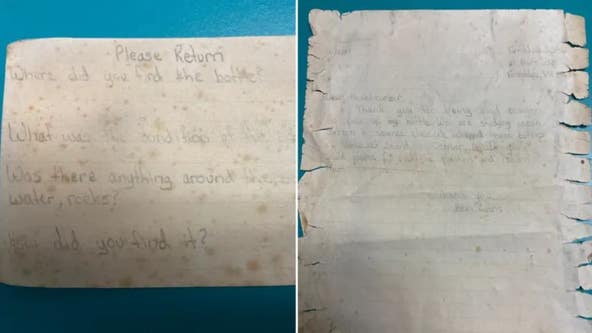 Message in a bottle written by Massachusetts 5th grader found in France 26 years later