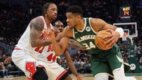 Antetokounmpo leads Bucks past Bulls 133-129 in OT