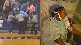 Shocking video shows Dolton school security guard dragging student down gymnasium bleachers