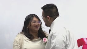 First couple to marry in Cook County this year originally met at Chicago bus stop