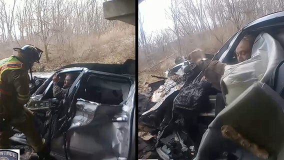 Bodycam videos show miraculous rescue of Indiana man trapped in crashed truck