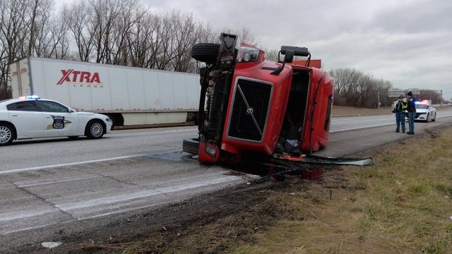 Indiana police chase: 2 Illinois men arrested for causing semi to lose control, flip over on I-94