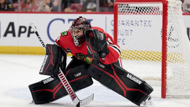 Blackhawks place goaltender Petr Mrazek on IR with a left groin injury