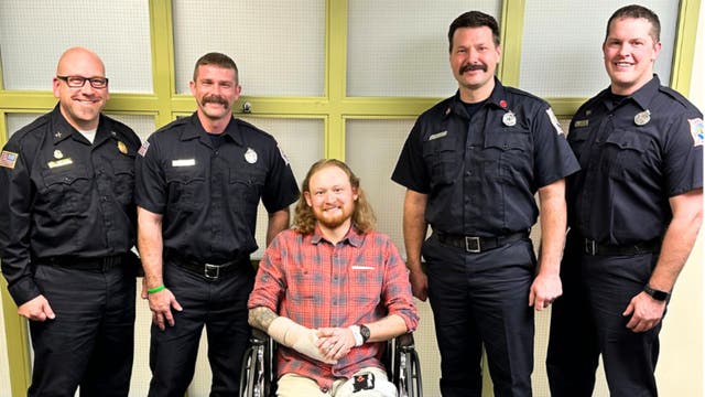Matt Reum: Indiana man trapped in crashed truck for days reunites with rescuers during recovery