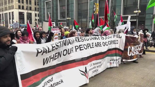 Protest erupts in Chicago over Middle East bombings
