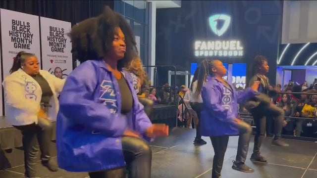 HBCU sororities, fraternities celebrate Black History Month at Bulls' game