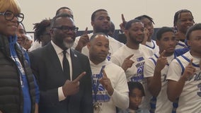Wendell Phillips Wildcats celebrate after first state championship win in 47 years