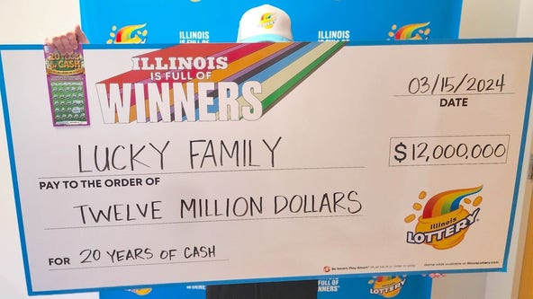 'Lucky family' wins $12 million playing Illinois Lottery scratch-off ticket