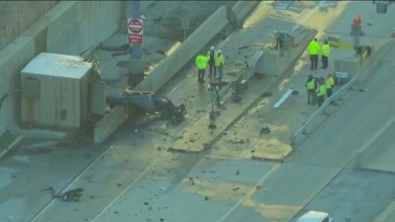 Jane Addams Tollway crash: 1 dead in fiery collision with toll plaza