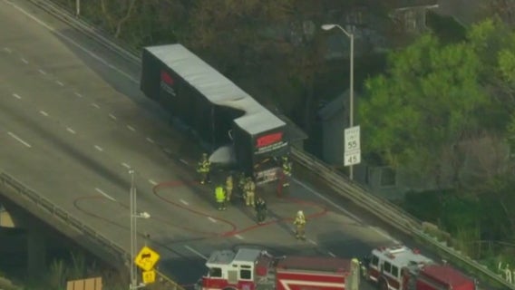 Semi catches fire on I-80, stalling rush hour traffic