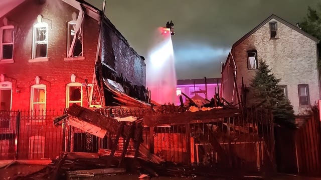 Pilsen building collapses due to fire