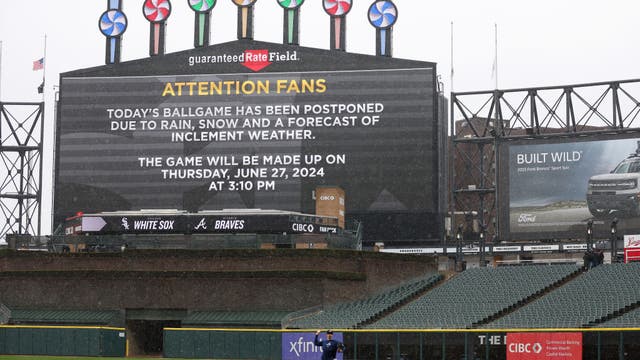 White Sox game against Atlanta Braves postponed due to weather