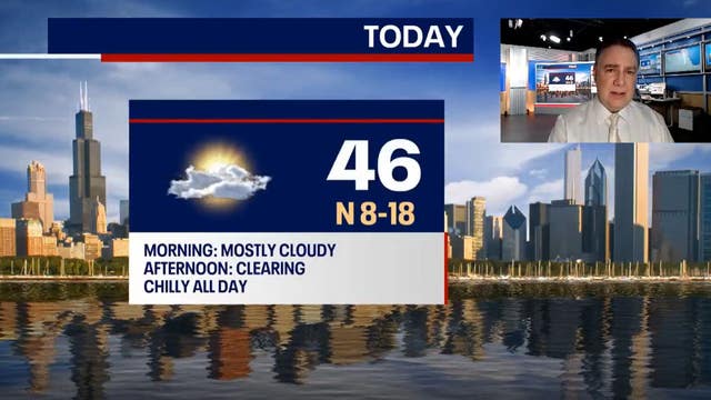 Chicago weather: Mostly cloudy skies, highs in mid-40s