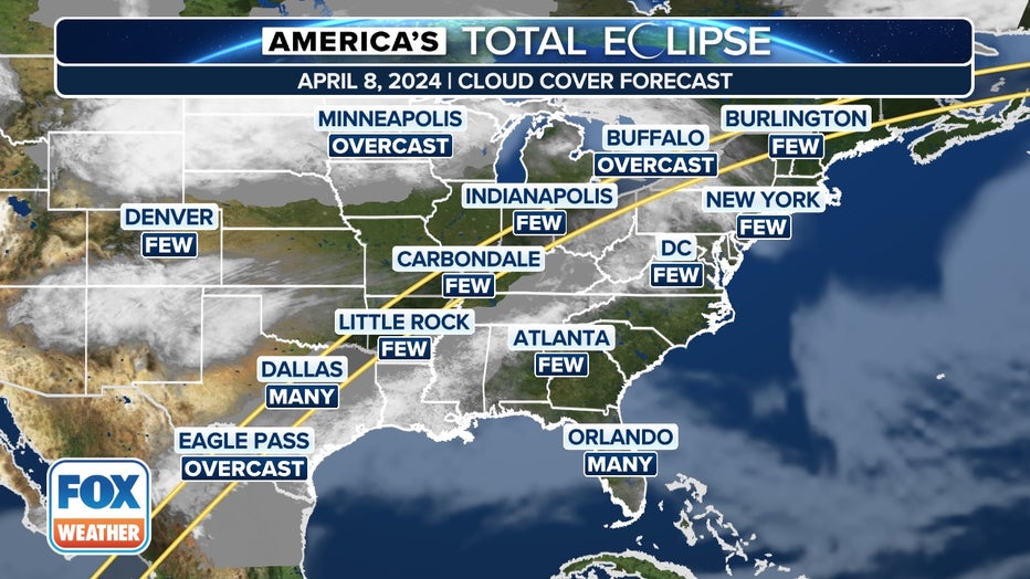 Solar eclipse forecast Who has best chance for clear skies on April 8th