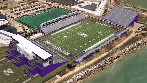 Northwestern football unveils photo concept for temporary lakeside football field