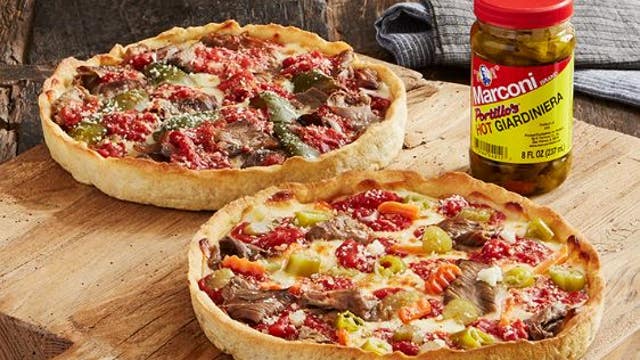 Portillo’s x Lou Malnati’s Italian Beef Deep Dish Pizza returns