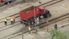 South Shore Line train collides with dump truck in Gary