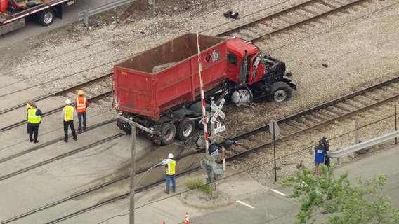 South Shore Line train collides with dump truck in Gary