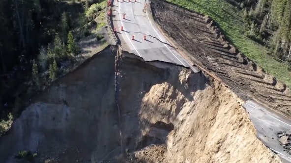 Teton Pass, section of highway in Wyoming, collapses in mudslide