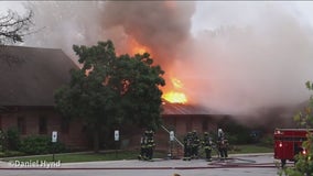 Downers Grove church roof collapses after catching fire